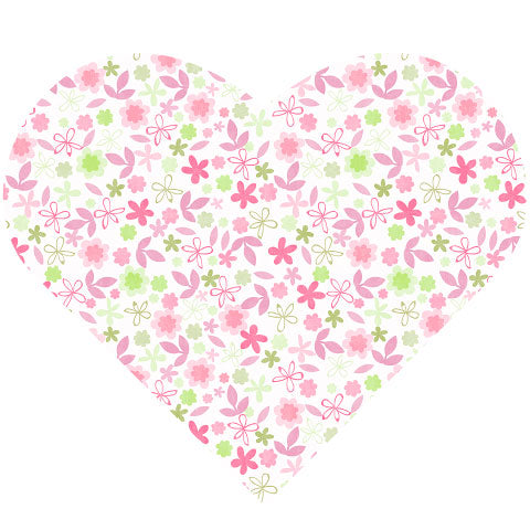 Lunch Napkin - Heart Mini Flowers PINK (DIE-CUT Airlaid)