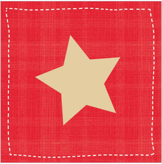 Lunch Napkin - Large Gold Star on RED