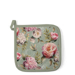 Pot Holder - Peonies Composition GREEN