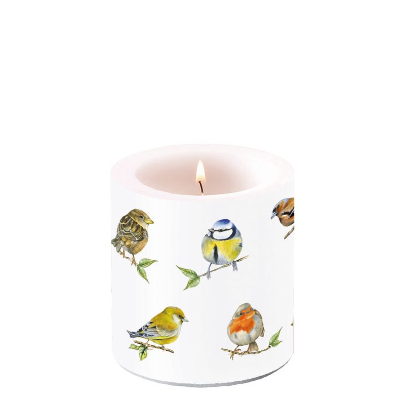 Candle SMALL - Bird Species WHITE