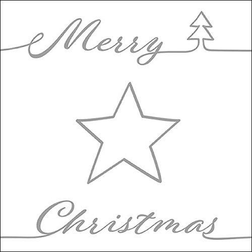 Lunch Napkin - Christmas star silver