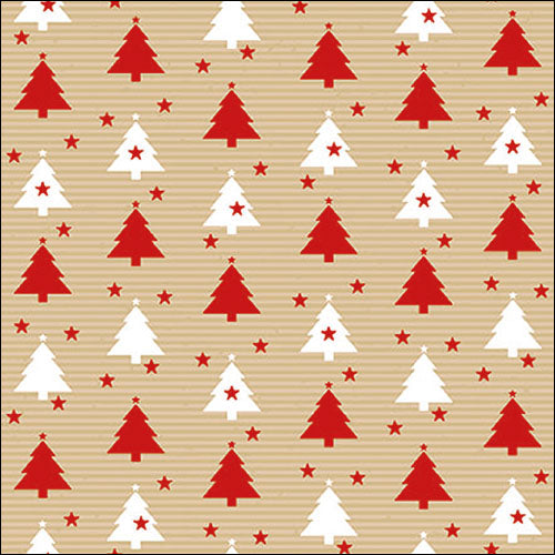 Lunch Napkin - Trees and stars red