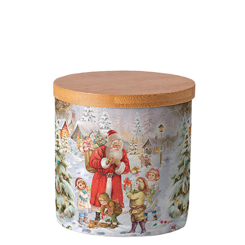 Storage Jar (SMALL) - small Santa bringing presents