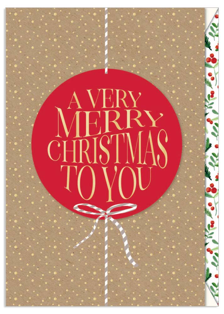 Greeting Card (Christmas) - A Very Merry Christmas Ornament (Organics)