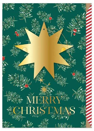 Greeting Card (Christmas) - Gold Star Merry Christmas