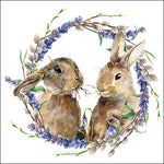 Lunch Napkin - Rabbit Wreath