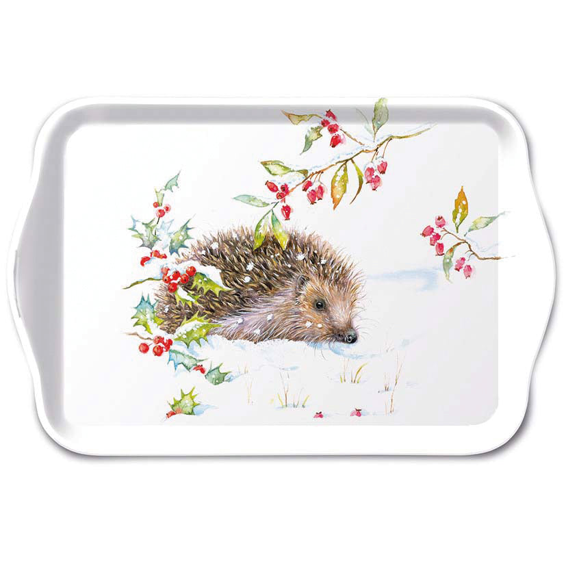 TRAY - Hedgehog In Winter (13 x 21cm)