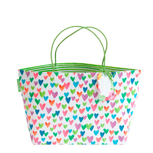 Gift Bag - Colourful Hearts WHITE