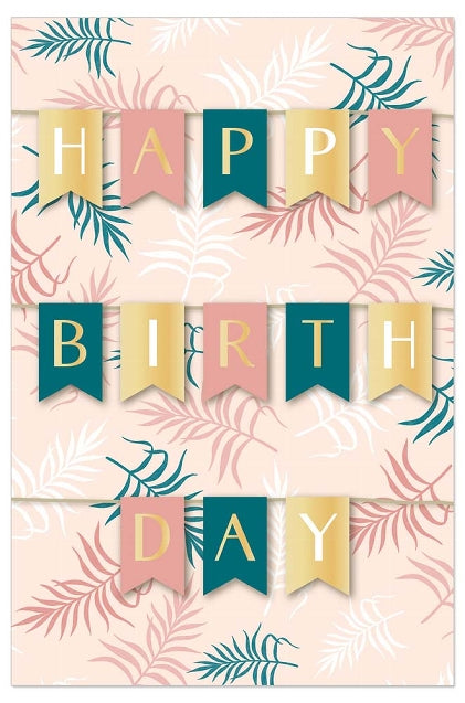 Greeting Card (Birthday) - 3D Birthday Banner PINK