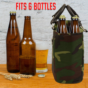BEER BAG - 6 Bottle Insulated Tote Carrier - CAMOUFLAGE