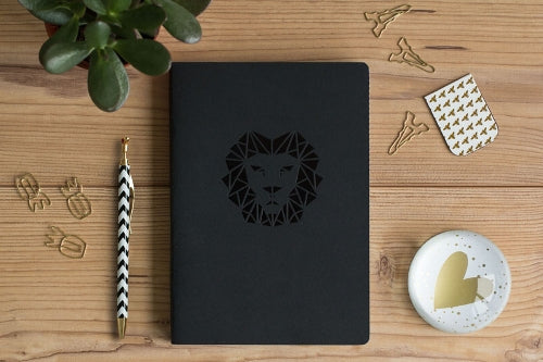 Notebook (A5) - Majestic Lion BLACK