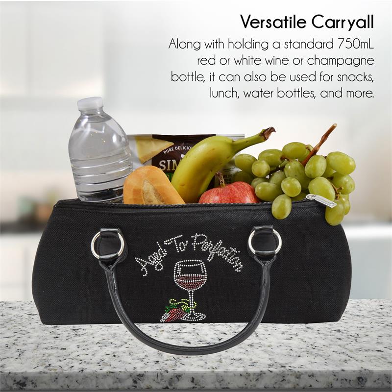 Wine Clutch - AGED TO PERFECTION Insulated Single Bottle Wine Tote