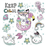 Lunch Napkin - Mermaid Cat Vibes