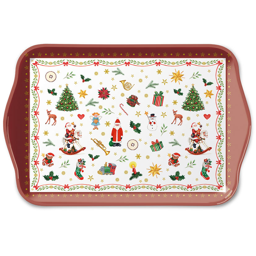 TRAY - Ornaments All Over RED (13 x 21 cm)