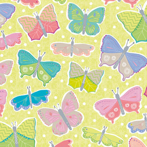 Lunch Napkin - Butterflies Pattern GREEN