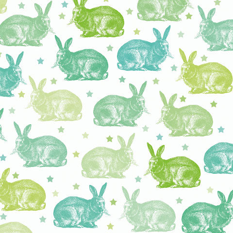 Lunch Napkin - Bunnies Pattern LIME GREEN