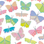 Lunch Napkin - Butterflies Pattern WHITE