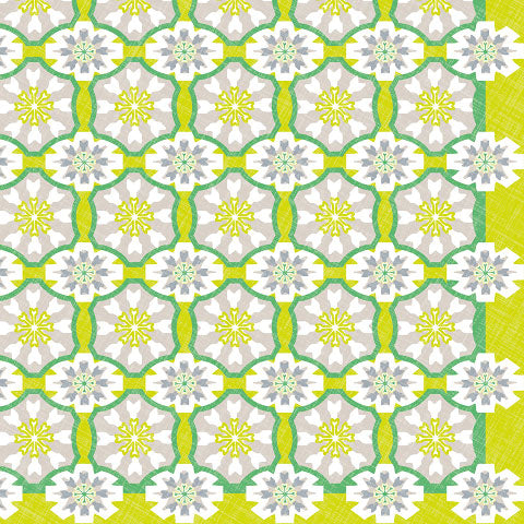 Lunch Napkin - Tile Patterns GREEN