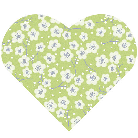 Lunch Napkin - Heart Mini Flowers GREEN (DIE-CUT Airlaid)