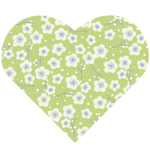 Serviette de table - Coeur Mini Fleurs VERT (DIE-CUT Airlaid)