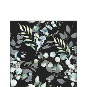 Cocktail Napkin - Eucalyptus all over black