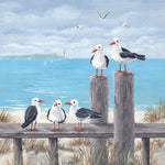 Cocktail Napkin - Seagulls On The Dock