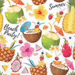 Cocktail Napkin - Beach Party WHITE