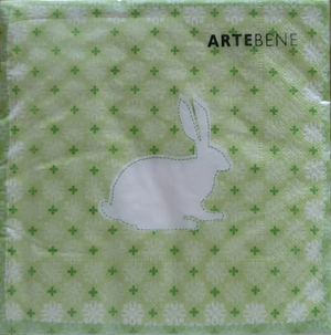 Lunch Napkin - Bunny Cut Out on GREEN