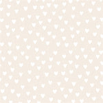 Lunch Napkin - Mini Hearts Pattern WHITE on TAUPE