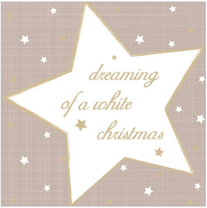Lunch Napkin - Dreaming of white Christmas TAUPE