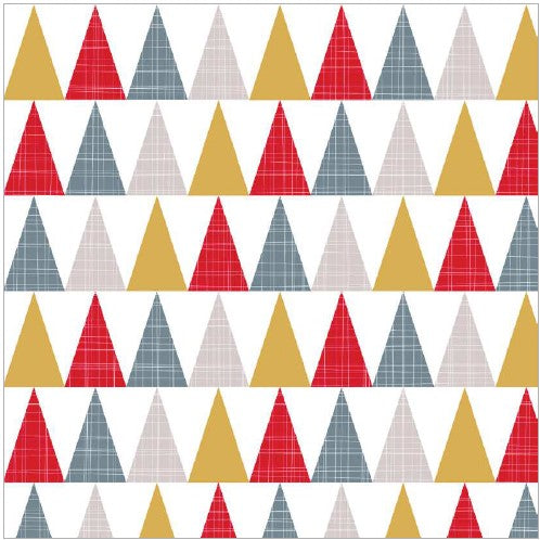 Lunch Napkin - Triangles Pattern On WHITE
