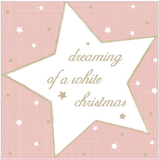 Lunch Napkin - Dreaming of white Christmas PEACH