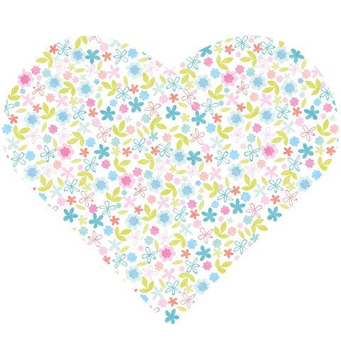 Lunch Napkin - Heart Mini Flowers (DIE-CUT Airlaid)