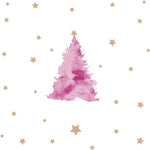 Lunch Napkin - PURPLE Christmas Tree with stars