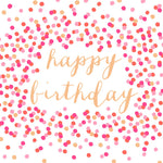 Lunch Napkin - Happy Birthday Confetti PINK