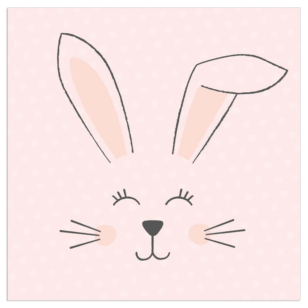 Lunch Napkin - Smiling Bunny Face PINK