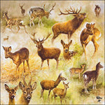Lunch Napkin - Collage Of Deers