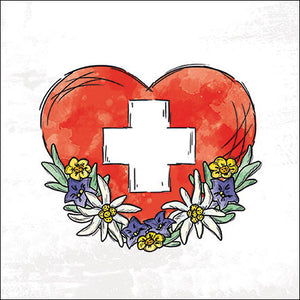 Serviette de table - Coeur Suisse