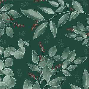 Lunch Napkin - Leaves and berries green
