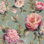 Lunch Napkin - Peonies Composition GREEN