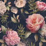 Lunch Napkin - Peonies Composition BLACK