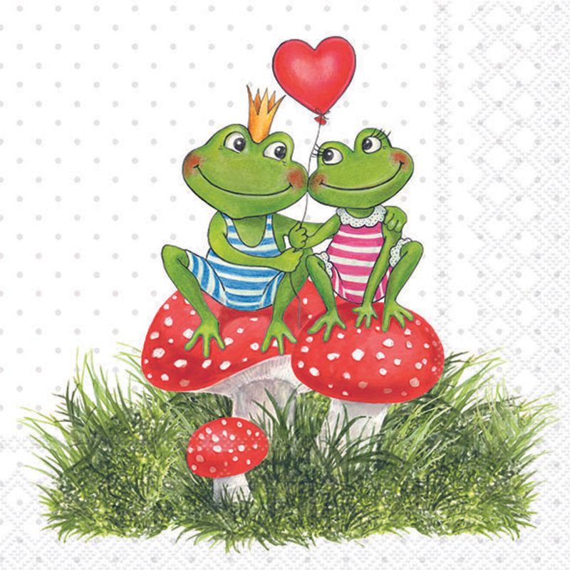 Lunch Napkin - Frogs In Love