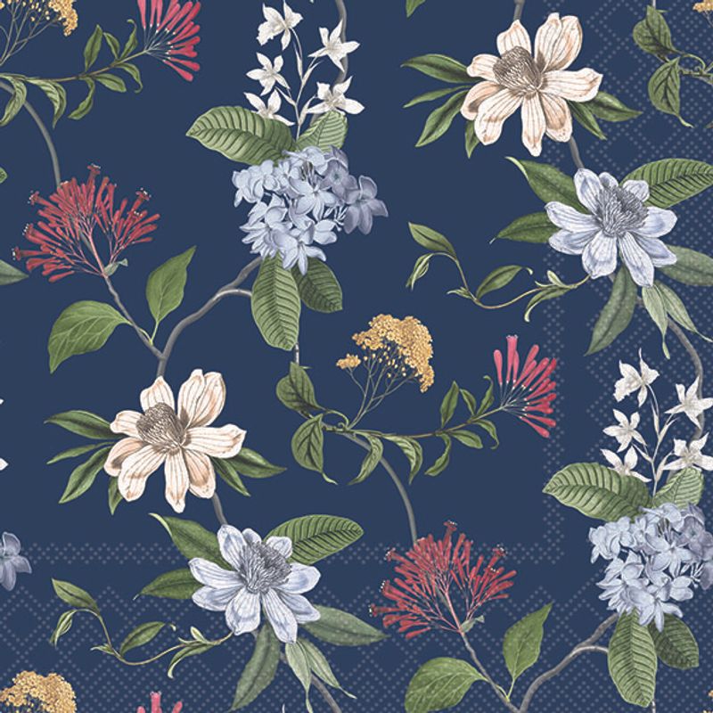 Lunch Napkin - Floral Mix BLUE