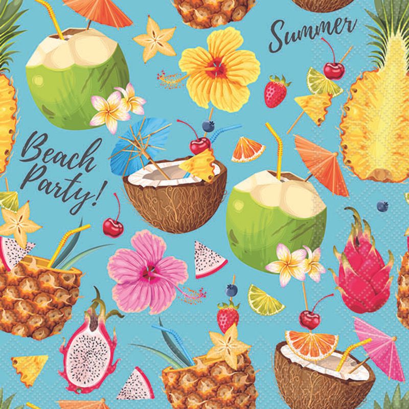 Lunch Napkin - Beach Party Aqua