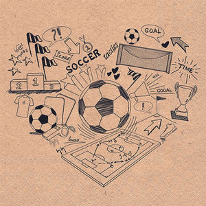 Lunch Napkin - Recycled Soccer Doodle Nature