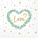 Lunch Napkin - Lots Of Love WHITE