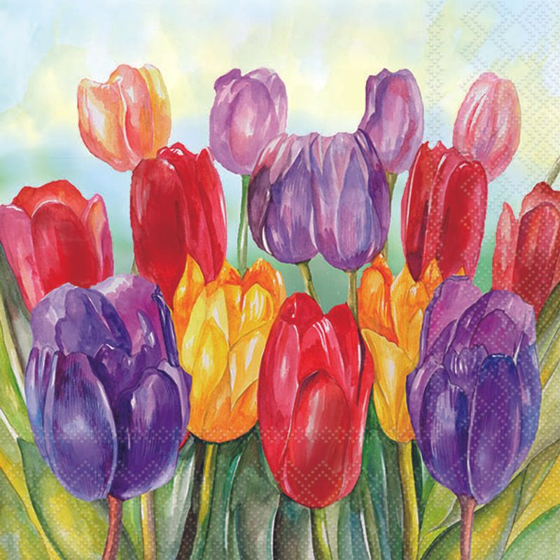 Lunch Napkin - Colourful Tulips