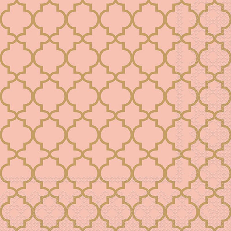 Lunch Napkin - Ogee GOLD/PINK