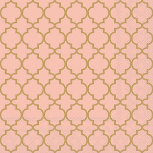 Lunch Napkin - Ogee GOLD/PINK