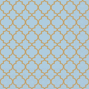 Lunch Napkin - Ogee GOLD/BLUE